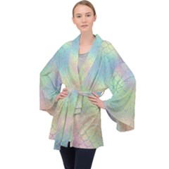 Pastel Mermaid Sparkles Velvet Kimono Robe by retrotoomoderndesigns