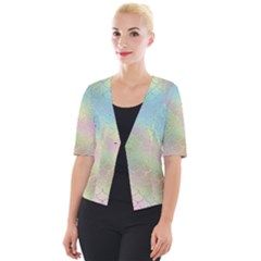 Pastel Mermaid Sparkles Cropped Button Cardigan by retrotoomoderndesigns