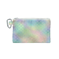 Pastel Mermaid Sparkles Canvas Cosmetic Bag (small) by retrotoomoderndesigns