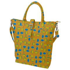 Lemons Ongoing Pattern Texture Buckle Top Tote Bag