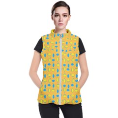 Lemons Ongoing Pattern Texture Women s Puffer Vest by Mariart