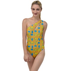 Lemons Ongoing Pattern Texture To One Side Swimsuit by Mariart