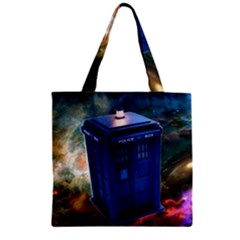 The Police Box Tardis Time Travel Device Used Doctor Who Zipper Grocery Tote Bag by Sudhe