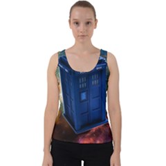 The Police Box Tardis Time Travel Device Used Doctor Who Velvet Tank Top by Sudhe