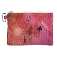 Decorative Clef With Piano And Guitar Canvas Cosmetic Bag (xl)