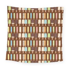 Candy Popsicles Brown Square Tapestry (large)