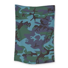 Camouflage Blue Small Tapestry by snowwhitegirl