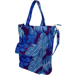 Tropical Blue Leaves Shoulder Tote Bag by snowwhitegirl