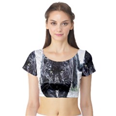 Panther Short Sleeve Crop Top by kot737
