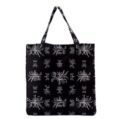 Black And White Ethnic Design Print Grocery Tote Bag by dflcprintsclothing
