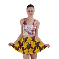 Yellow Daffodils Pattern Mini Skirt by Valentinaart