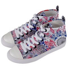 Floral Jungle  Women s Mid-top Canvas Sneakers by okhismakingart