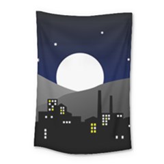 City At Night Small Tapestry by Pakrebo