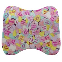 Candy Hearts (sweet Hearts-inspired) Velour Head Support Cushion by okhismakingart