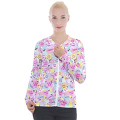 Candy Hearts (sweet Hearts-inspired) Casual Zip Up Jacket by okhismakingart
