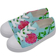 Roses And Seagulls Kids  Low Top Canvas Sneakers by okhismakingart