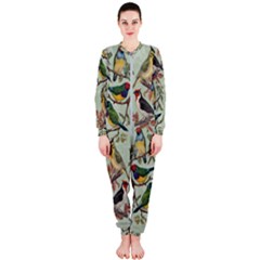 Vintage Birds Onepiece Jumpsuit (ladies)  by Valentinaart