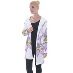 Flower And Insects Longline Hooded Cardigan by okhismakingart