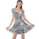 Floral Jungle Black and White Cap Sleeve Dress View1