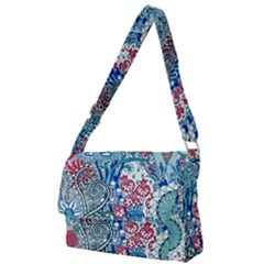 Floral Jungle Blue Full Print Messenger Bag by okhismakingart