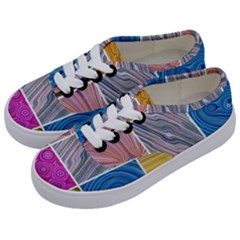 Electric Field Art Collage Ii Kids  Classic Low Top Sneakers by okhismakingart