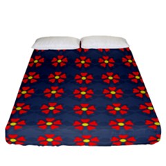 Red Begonias Fitted Sheet (california King Size) by WensdaiAmbrose