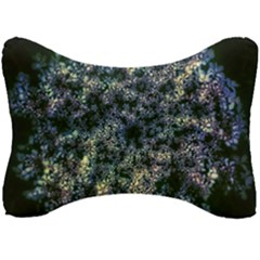 Queen Annes Lace In Blue And Yellow Seat Head Rest Cushion by okhismakingart