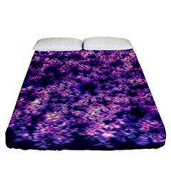 Queen Annes Lace In Purple And White Fitted Sheet (king Size) by okhismakingart