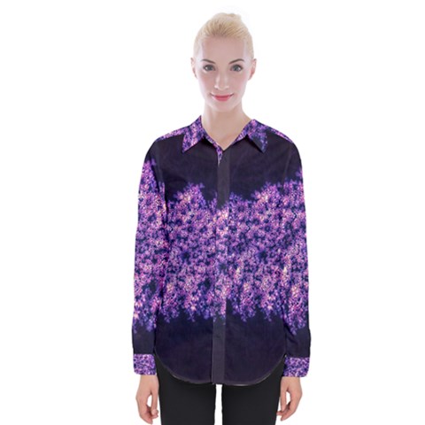 Queen Annes Lace In Purple And White Womens Long Sleeve Shirt by okhismakingart