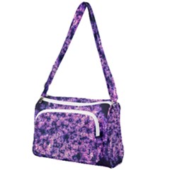 Queen Annes Lace In Purple And White Front Pocket Crossbody Bag by okhismakingart