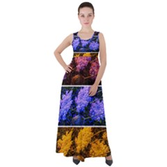 Primary Color Queen Anne s Lace Empire Waist Velour Maxi Dress by okhismakingart