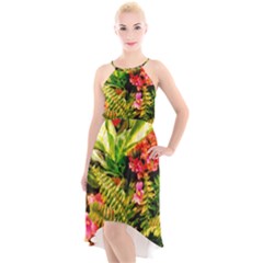 Fern Jungle High-low Halter Chiffon Dress  by okhismakingart