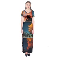 Sunset Collage Ii Short Sleeve Maxi Dress by okhismakingart