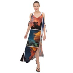 Sunset Collage Ii Maxi Chiffon Cover Up Dress by okhismakingart