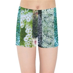 Queen Annes Lace Vertical Slice Collage Kids  Sports Shorts by okhismakingart