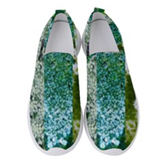 Queen Annes Lace Vertical Slice Collage Women s Slip On Sneakers by okhismakingart