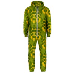 Texture Plant Herbs Green Hooded Jumpsuit (men)  by Mariart