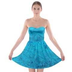 Turquoise Pine Strapless Bra Top Dress by okhismakingart