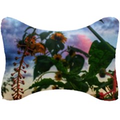 Sunflowers And Wild Weeds Seat Head Rest Cushion by okhismakingart