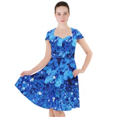 Blue Daisies Cap Sleeve Midi Dress by okhismakingart