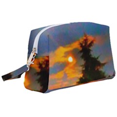 Sunrise And Fir Tree Wristlet Pouch Bag (large) by okhismakingart