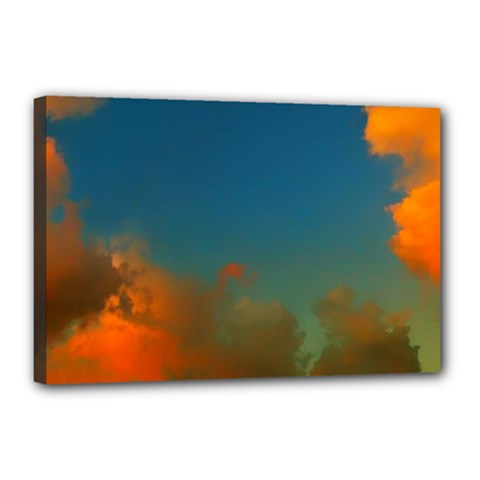 Orange And Blue Sky Canvas 18  X 12  (stretched) by okhismakingart