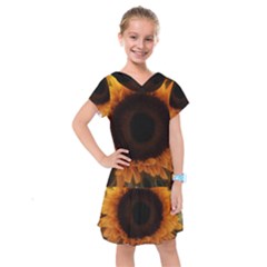 Single Sunflower Kids  Drop Waist Dress by okhismakingart