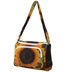 Single Sunflower Front Pocket Crossbody Bag by okhismakingart