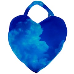 Deep Blue Clouds Giant Heart Shaped Tote by okhismakingart