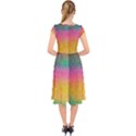 Rainbow Streaks Cap Sleeve Front Wrap Midi Dress View2
