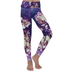 Soft Purple Hydrangeas Kids  Lightweight Velour Classic Yoga Leggings by okhismakingart