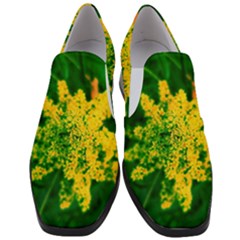 Yellow Sumac Bloom Slip On Heel Loafers by okhismakingart