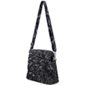 Black and White Queen Anne s Lace Hillside Zipper Messenger Bag View2