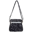 Black and White Queen Anne s Lace Hillside Zipper Messenger Bag View3